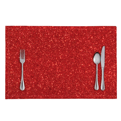 Red (NOT Real) Glitter Print Placemat