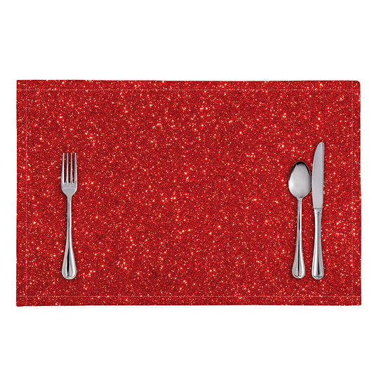 Red (NOT Real) Glitter Print Placemat