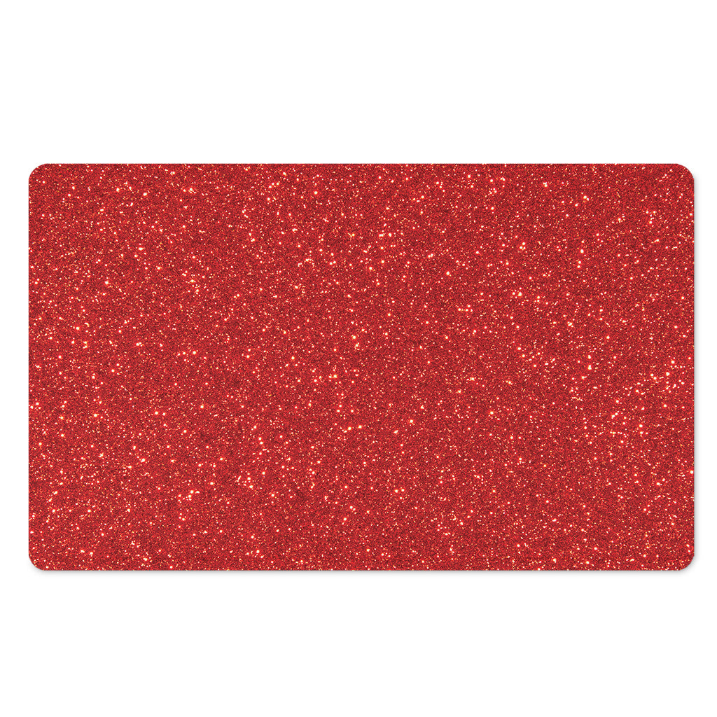 Red (NOT Real) Glitter Print Polyester Doormat