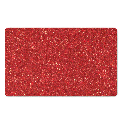 Red (NOT Real) Glitter Print Polyester Doormat