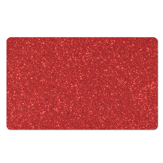 Red (NOT Real) Glitter Print Polyester Doormat