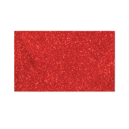 Red (NOT Real) Glitter Print Polyester Flag