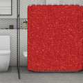 Red (NOT Real) Glitter Print Polyester Shower Curtain