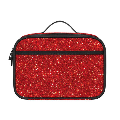 Red (NOT Real) Glitter Print Portable Lunch Bag