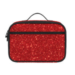 Red (NOT Real) Glitter Print Portable Lunch Bag