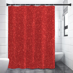 Red (NOT Real) Glitter Print Premium Shower Curtain