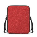 Red (NOT Real) Glitter Print Rectangular Crossbody Bag