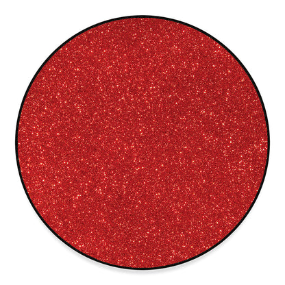 Red (NOT Real) Glitter Print Round Floor Mat