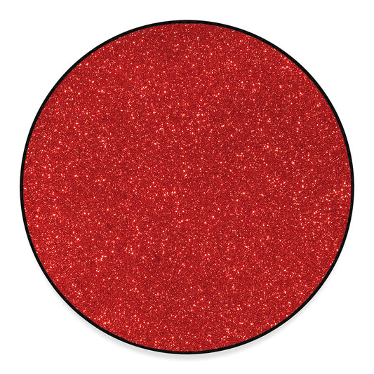 Red (NOT Real) Glitter Print Round Floor Mat