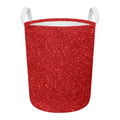 Red (NOT Real) Glitter Print Round Laundry Basket