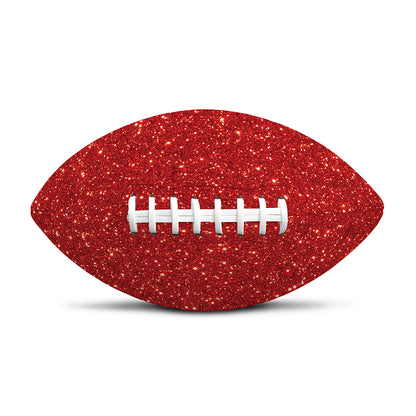Red (NOT Real) Glitter Print Rugby Ball