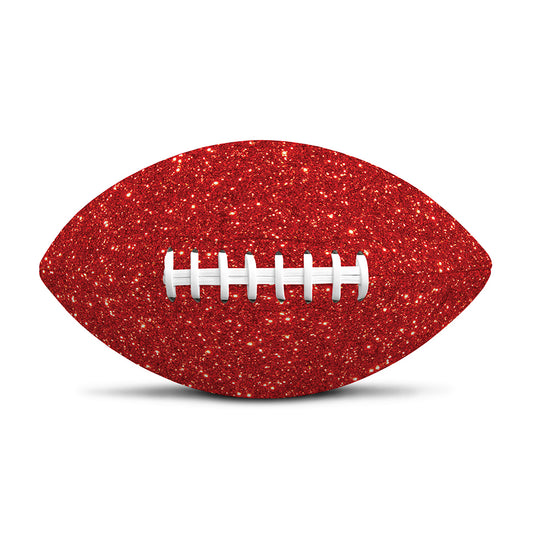 Red (NOT Real) Glitter Print Rugby Ball