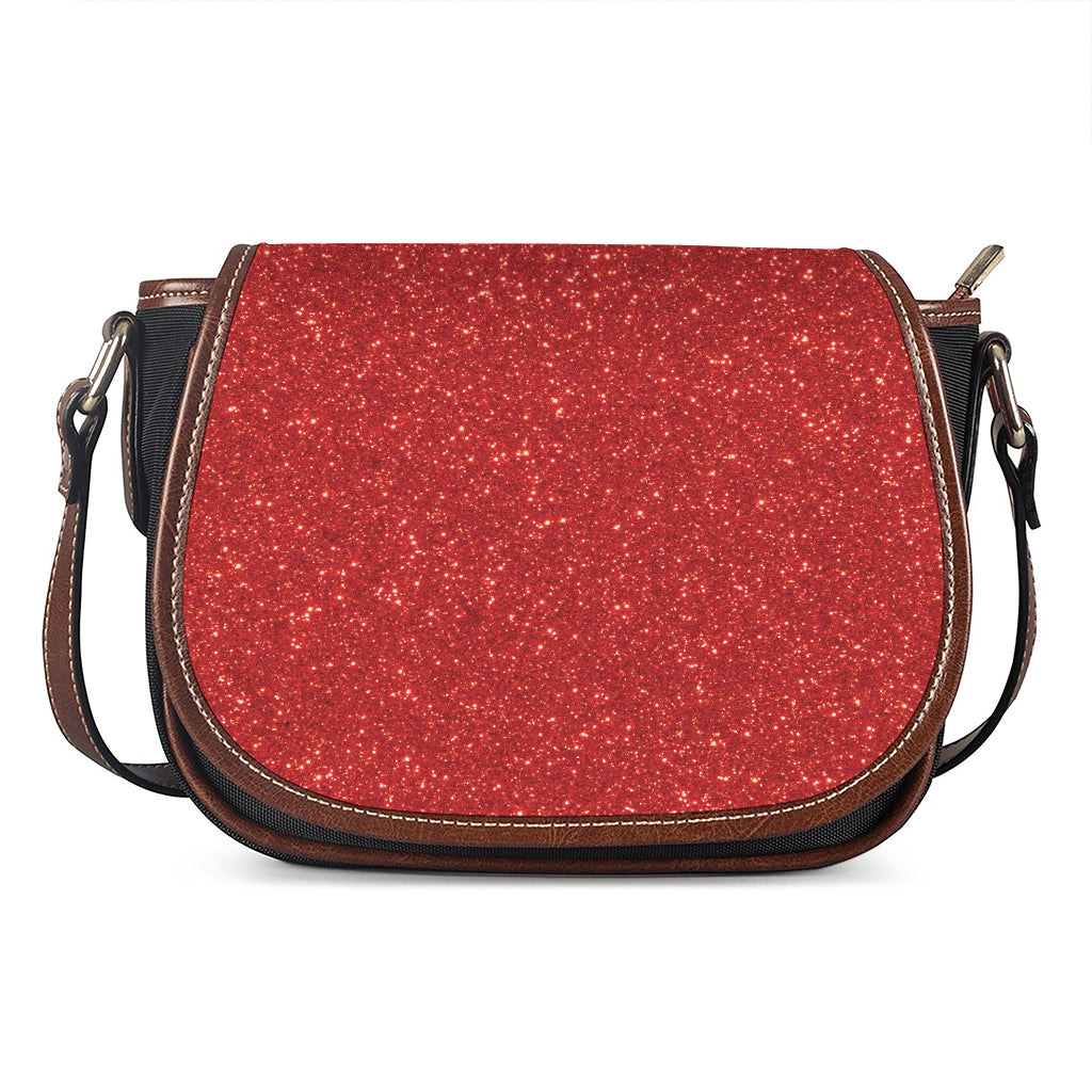 Red (NOT Real) Glitter Print Saddle Bag