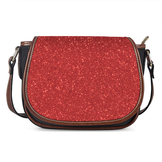 Red (NOT Real) Glitter Print Saddle Bag
