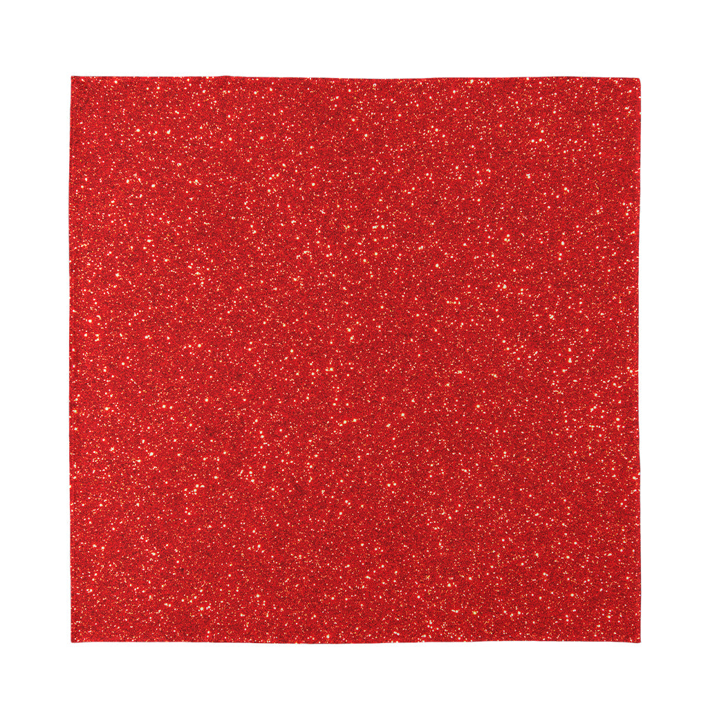 Red (NOT Real) Glitter Print Silk Bandana