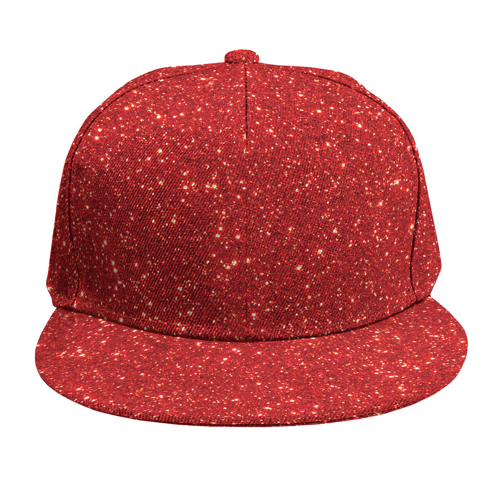 Red (NOT Real) Glitter Print Snapback Cap