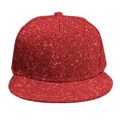 Red (NOT Real) Glitter Print Snapback Cap