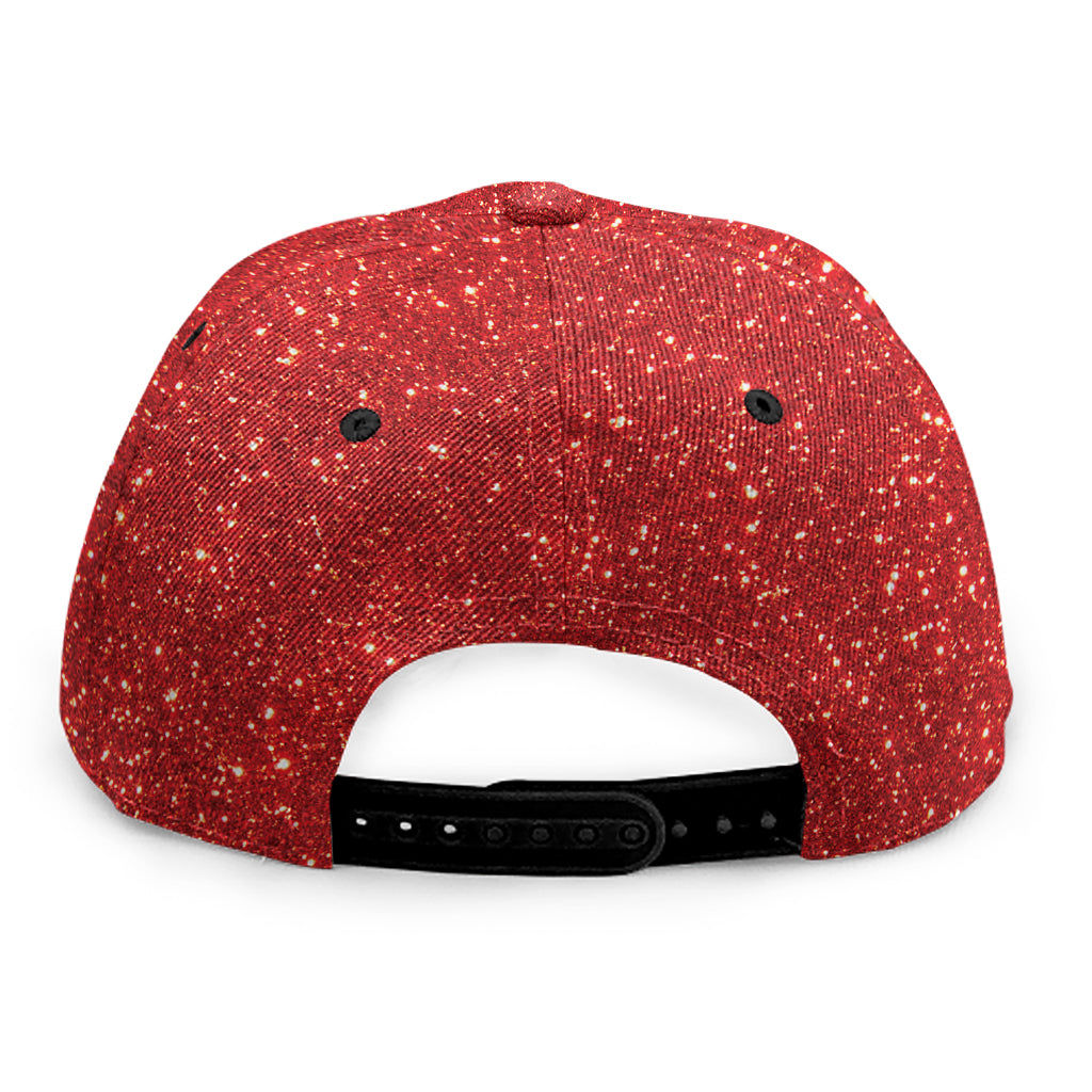Red (NOT Real) Glitter Print Snapback Cap
