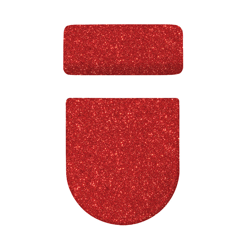 Red (NOT Real) Glitter Print Toilet Lid And Tank Cover Set