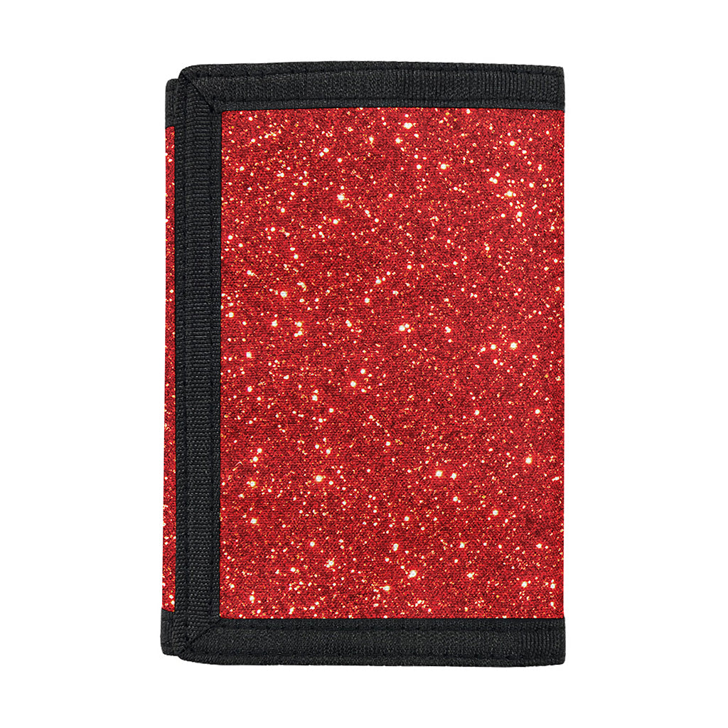 Red (NOT Real) Glitter Print Trifold Wallet