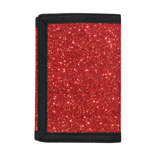 Red (NOT Real) Glitter Print Trifold Wallet