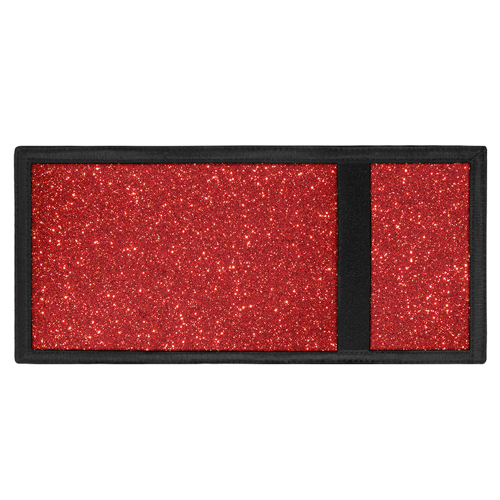Red (NOT Real) Glitter Print Trifold Wallet