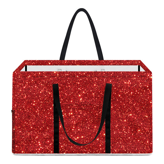 Red (NOT Real) Glitter Print Utility Tote Bag