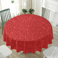 Red (NOT Real) Glitter Print Waterproof Round Tablecloth
