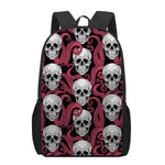 Red Octopus Skull Pattern Print 17 Inch Backpack