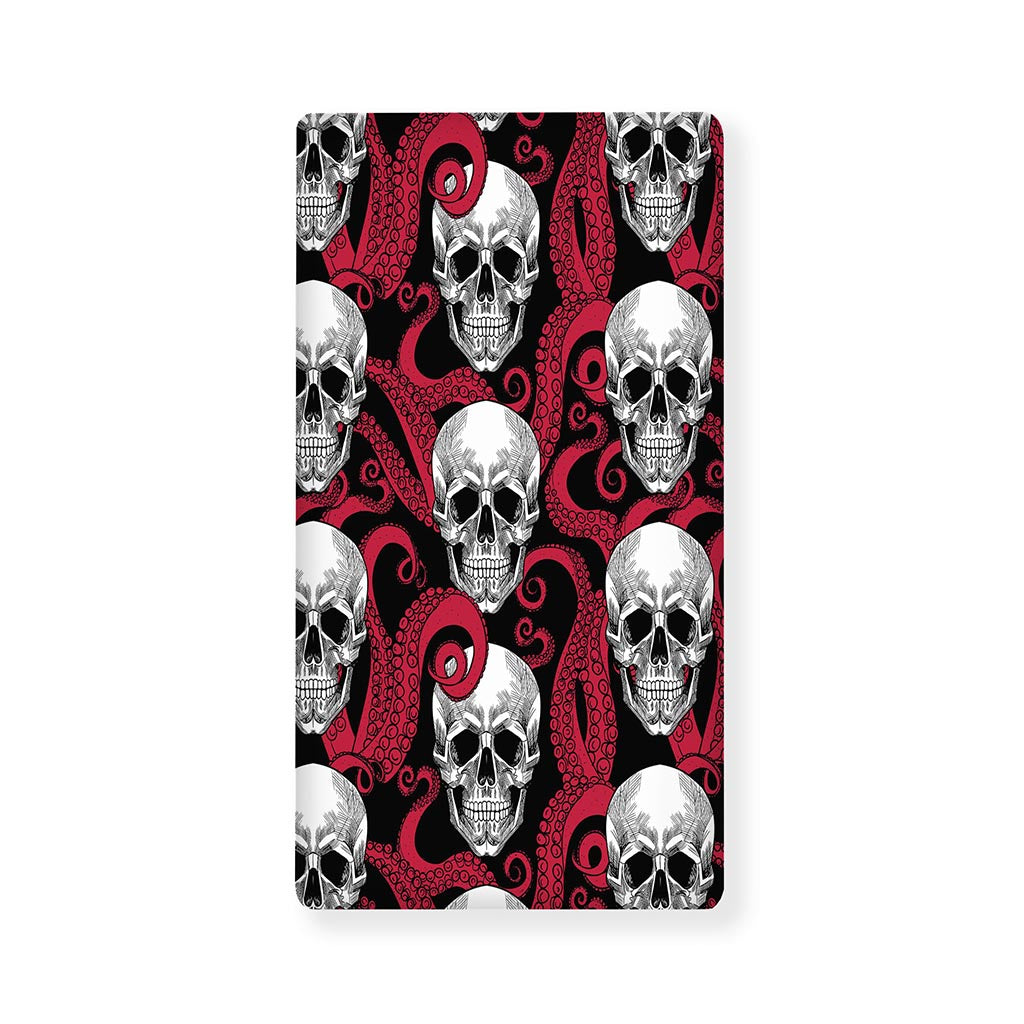 Red Octopus Skull Pattern Print Baby Crib Sheet