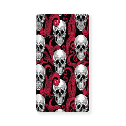 Red Octopus Skull Pattern Print Baby Crib Sheet