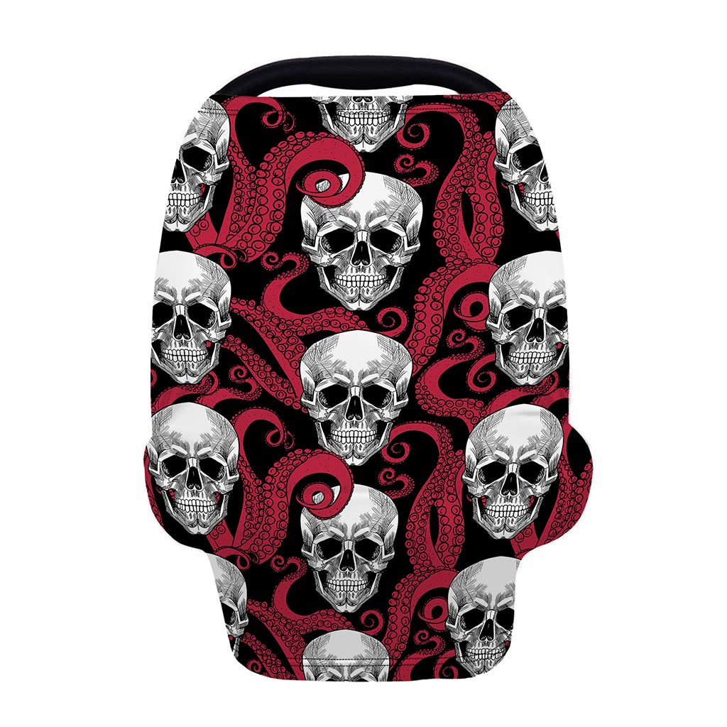 Red Octopus Skull Pattern Print Baby Seat Cover