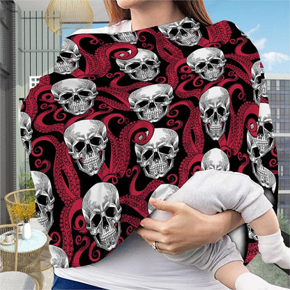 Red Octopus Skull Pattern Print Baby Seat Cover