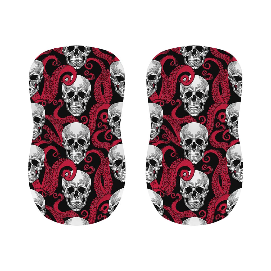 Red Octopus Skull Pattern Print Bar Stool Covers