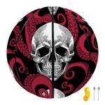 Red Octopus Skull Pattern Print Basketball