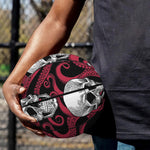 Red Octopus Skull Pattern Print Basketball