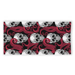 Red Octopus Skull Pattern Print Beach Towel