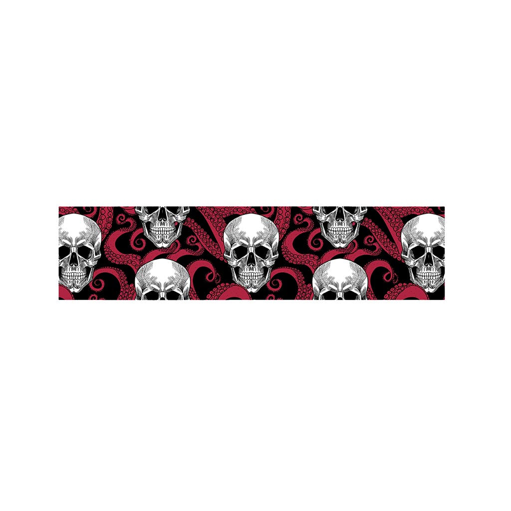 Red Octopus Skull Pattern Print Bed Runner