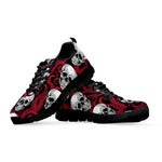 Red Octopus Skull Pattern Print Black Running Shoes