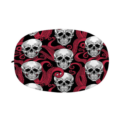 Red Octopus Skull Pattern Print Car Side Mirror Covers
