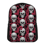 Red Octopus Skull Pattern Print Casual Backpack