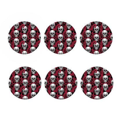 Red Octopus Skull Pattern Print Coaster Set