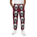 Red Octopus Skull Pattern Print Cotton Sweatpants