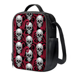 Red Octopus Skull Pattern Print Crossbody Lunch Bag