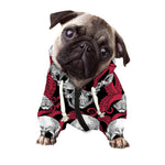 Red Octopus Skull Pattern Print Dog Zip Up Hoodie