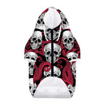 Red Octopus Skull Pattern Print Dog Zip Up Hoodie