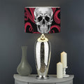 Red Octopus Skull Pattern Print Drum Lamp Shade