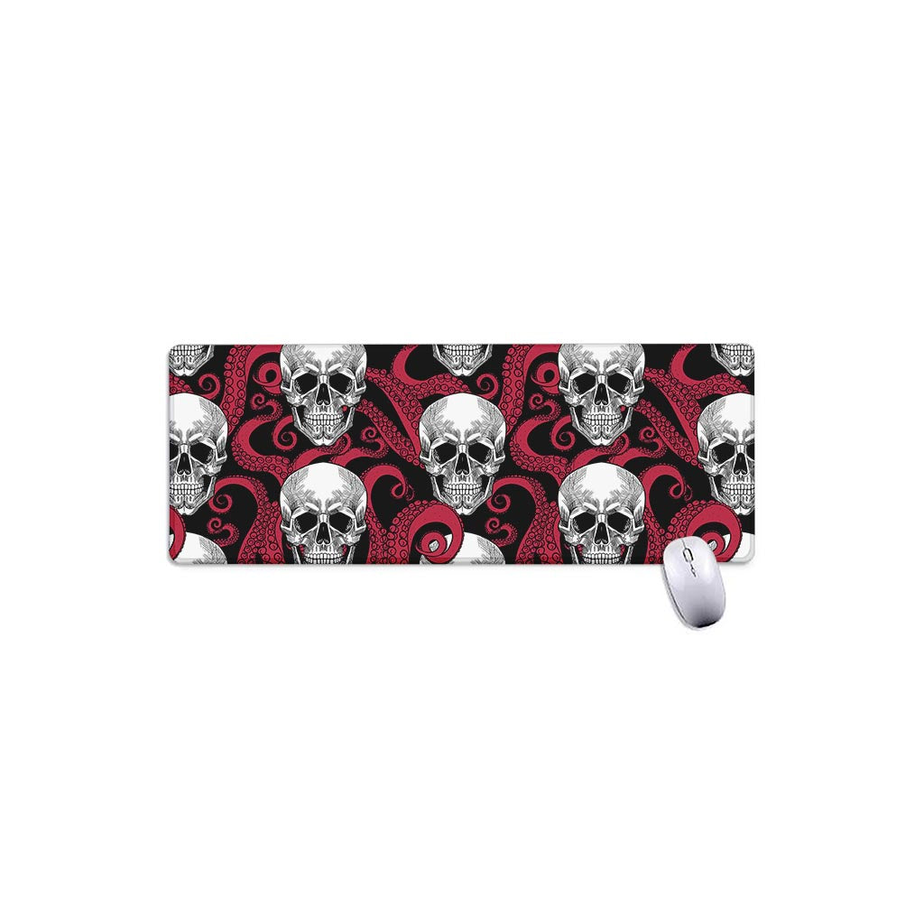 Red Octopus Skull Pattern Print Extended Mouse Pad