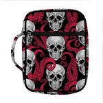 Red Octopus Skull Pattern Print Front Pocket Bible Bag
