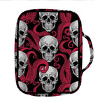 Red Octopus Skull Pattern Print Front Pocket Bible Bag